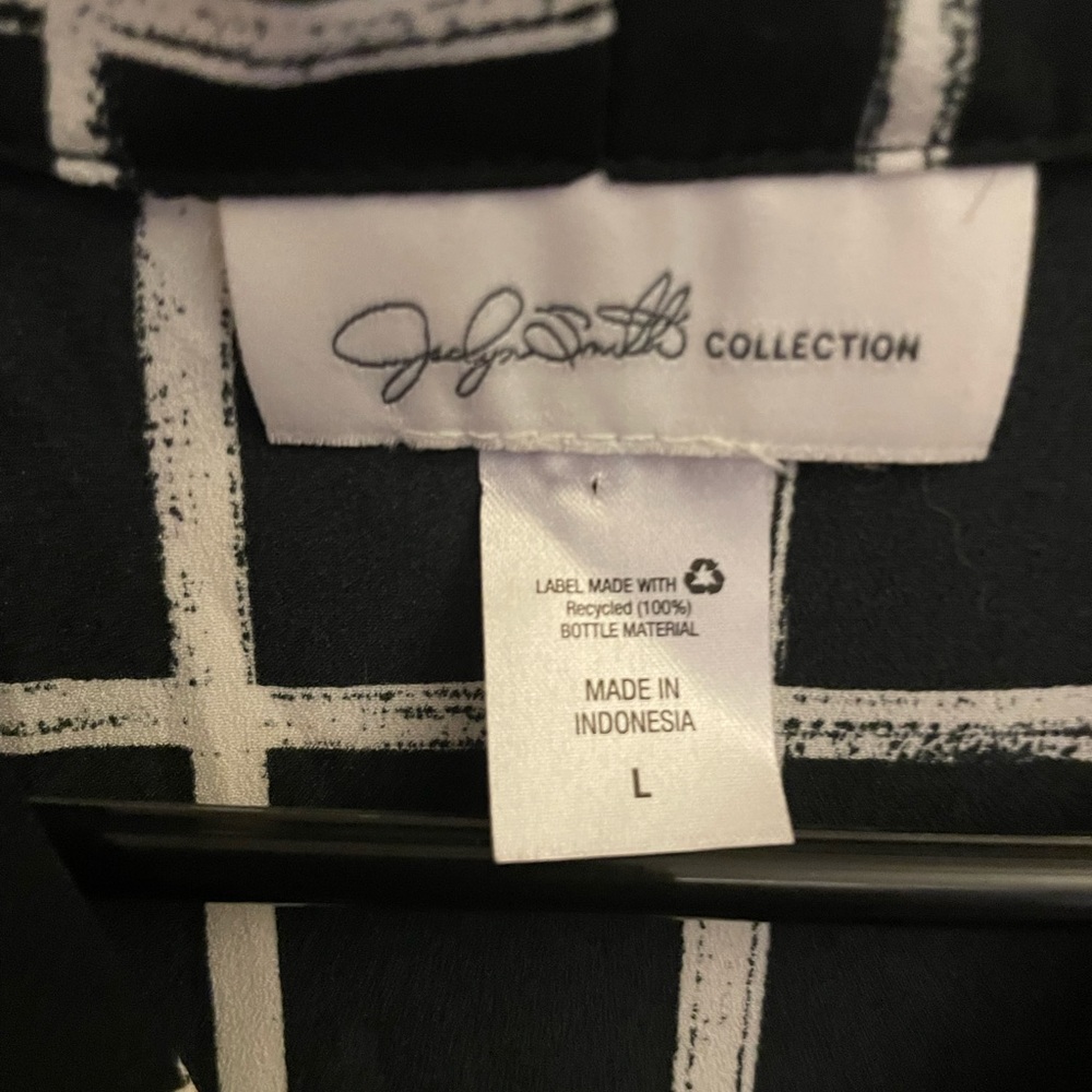 Checkered 3/4 black/white blouse